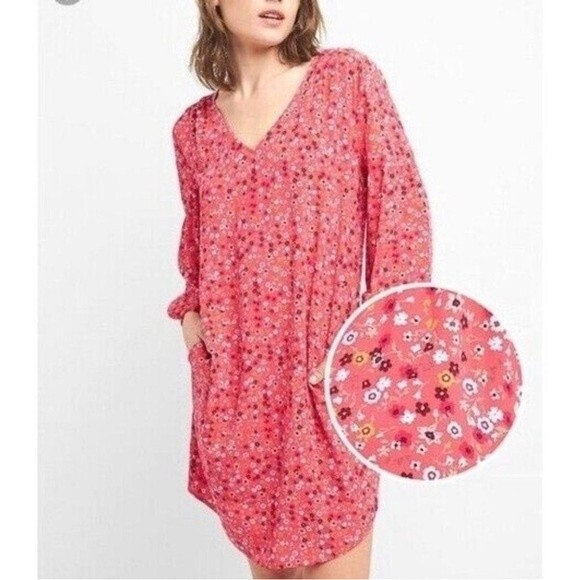 Gap long sleeve ditsy floral peasant dress with pockets size small NWT - Picture 1 of 7